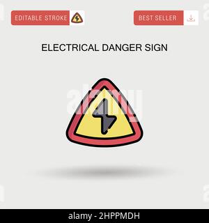 Electrical danger sign Simple vector icon. Stock Vector