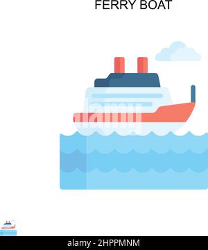 Ferry boat Simple vector icon. Illustration symbol design template for web mobile UI element. Stock Vector