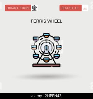 Ferris wheel Simple vector icon. Stock Vector