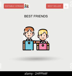 Best friends Simple vector icon. Stock Vector