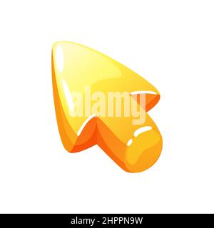 Golden cursor or arrow icon for computer use. Stock Vector