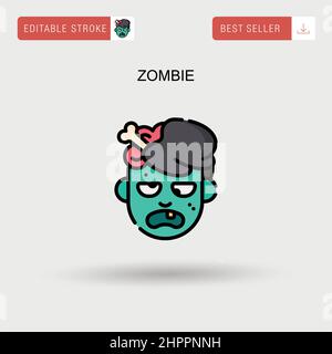 Cartoon illustration of zombies group or people in zombie costumes ...