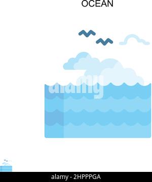Ocean Simple vector icon. Illustration symbol design template for web mobile UI element. Stock Vector