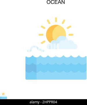 Ocean Simple vector icon. Illustration symbol design template for web mobile UI element. Stock Vector