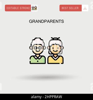 Grandparents Simple vector icon. Stock Vector