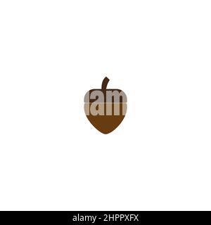 Acorn, oak nut, seed. Made in cartoon flat style. Vector illustration Stock Vector