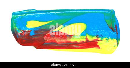 Colorful paint smear shape isolated on white background Stock Photo