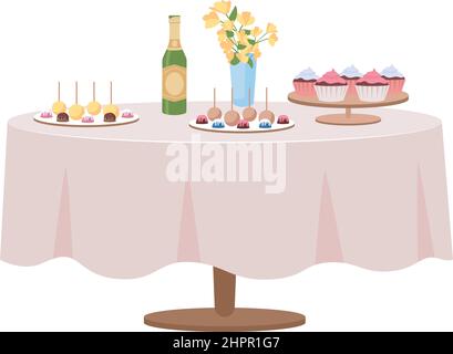 Table for celebration semi flat color vector object Stock Vector