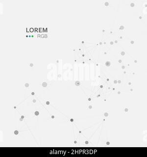 Points and lines abstract connected in chain, hanging in space. Vector background Stock Vector