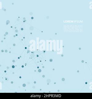 Points and lines abstract connected in chain, hanging in space. Vector background Stock Vector