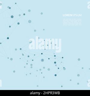 Points and lines abstract connected in chain, hanging in space. Vector background Stock Vector