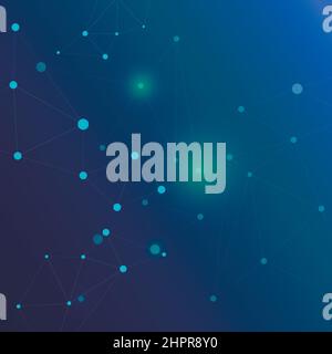 Blue glow effect dots and lines. Connect technology illustration Stock Vector