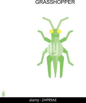 Grasshopper Simple vector icon. Illustration symbol design template for web mobile UI element. Stock Vector