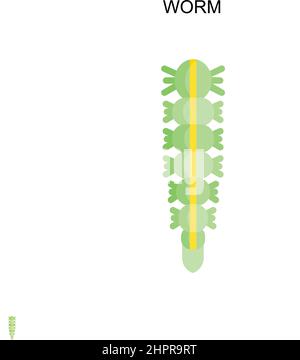 Worm Simple vector icon. Illustration symbol design template for web mobile UI element. Stock Vector