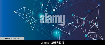 Graphic abstract background. Connect visualization with dots and lines Stock Vector