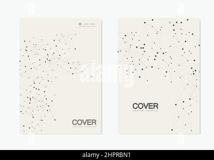 Abstract polygonal background with connected lines and dots. Modern vector templates brochure cover design Stock Vector