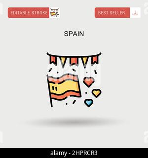 Spain Simple vector icon. Stock Vector