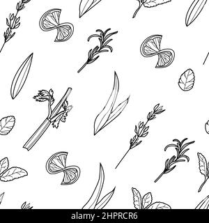 Vector cocktail garnish seamless pattern.  Stock Vector