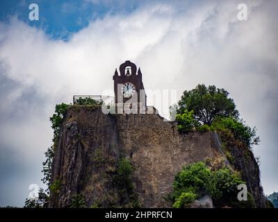 Italy, Calabria, Pollino National Park, Clock tower of Orsomarso Stock Photo