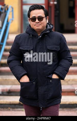 Amrit Magar, 35, leaves Bromley Magistrates' Court, Kent, where he was handed a five-year restraining order for stalking tennis player Emma Raducanu. Picture date: Wednesday February 23, 2022. Stock Photo