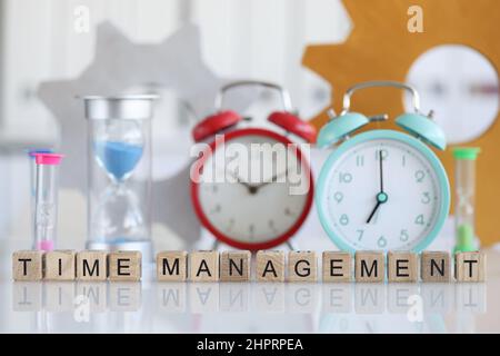 Time management and work time planning closeup Stock Photo