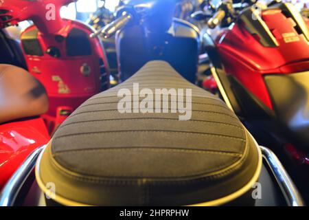 Alcantara fabric for motorcycle seat Stock Photo