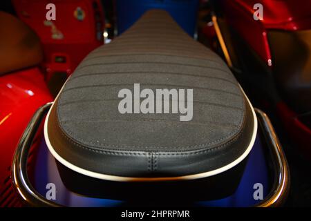 Alcantara fabric for motorcycle seat Stock Photo