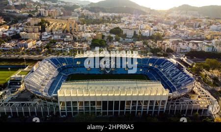 Aerial view of La Rosaleda Stadium, home of Málaga CF. Stock Photo