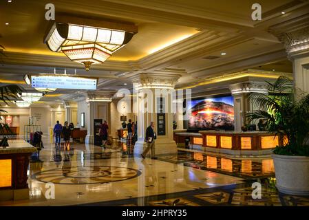 Lobby of Mandalay Bay Resort in Las Vegas. Stock Photo