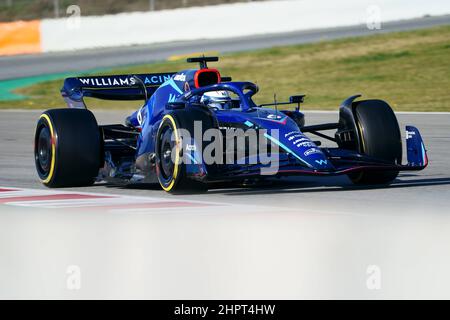 Barcelona, Spain: 23rt February 2022 ; Circuit Barcelona Catalunya, Barcelona, Spain: Formula 1 pre-season testing;   Nicholas Latifi (CAN) Williams Racing Stock Photo