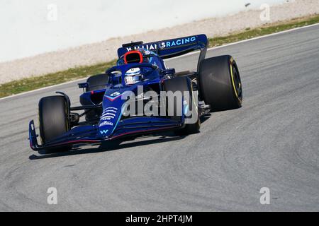 Barcelona, Spain: 23rt February 2022 ; Circuit Barcelona Catalunya, Barcelona, Spain: Formula 1 pre-season testing;   Nicholas Latifi (CAN) Williams Racing Stock Photo