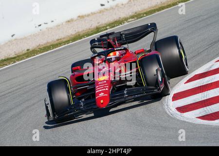 Barcelona, Spain: 23rt February 2022 ; Circuit Barcelona Catalunya, Barcelona, Spain: Formula 1 pre-season testing;   Charles Leclerc (MON) Scuderia Ferrari Stock Photo