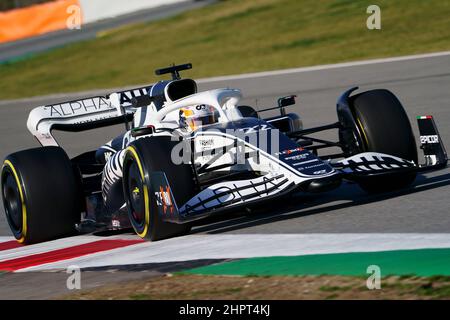 Barcelona, Spain: 23rt February 2022 ; Circuit Barcelona Catalunya, Barcelona, Spain: Formula 1 pre-season testing;   Yuki Tsunoda (JPN) Scuderia ALphaTauri Stock Photo