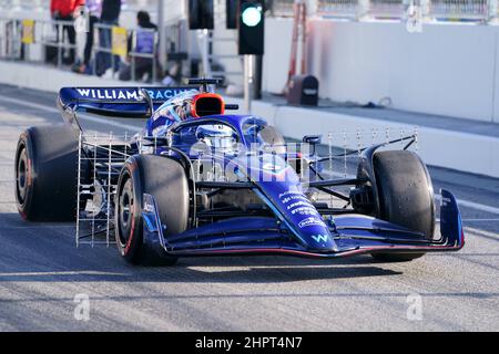 Barcelona, Spain: 23rt February 2022 ; Circuit Barcelona Catalunya, Barcelona, Spain: Formula 1 pre-season testing; Nicholas Latifi (CAN) Williams Racing Stock Photo