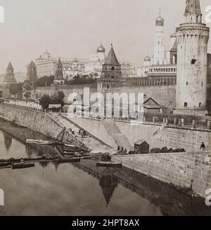 Vintage photo of Moscow Kremlin. Russian Empire. 1901 Stock Photo