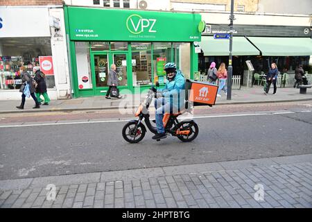 Just Eat eskuta SX 250 Delivery Bike Rider Stock Photo