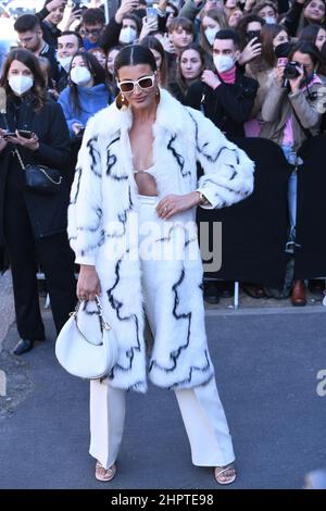 Milan, Italy. 23rd Feb, 2022. Milan, Milan Fashion Week, Women Fall Winter 2022. Milan, Women's Fashion, Fall Winter 2022. Fendi, Arrivals Pictured: guest Credit: Independent Photo Agency/Alamy Live News Stock Photo