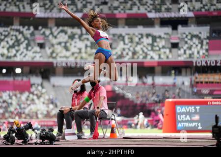 Tara Davis participating in the Tokyo 2020 Olympic Games in the long