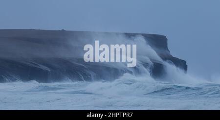 Rough seas at Marwick Head, Orkney Isles Stock Photo