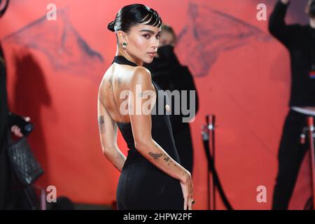 London, UK. 23 February 2022. Zoe Kravitz attending the special screening of The Batman at BFI IMAX cinema in London. Picture date: Wednesday February 23, 2022. Photo credit should read: Matt Crossick/Empics/Alamy Live News Stock Photo