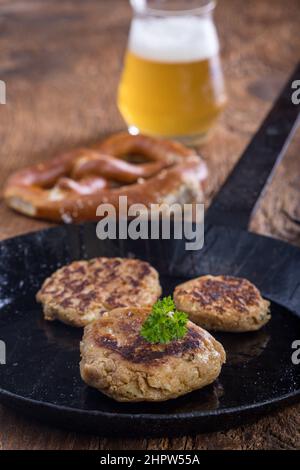 austrian cheese dumplings in a pan Stock Photo