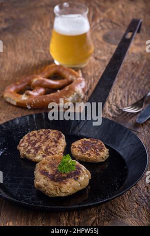 austrian cheese dumplings in a pan Stock Photo