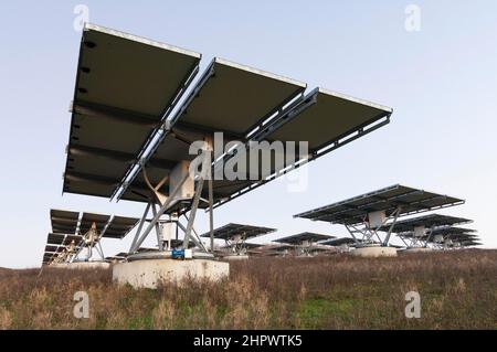 Solar park, outdoor photovoltaic system, solar modules, sun, energy ...