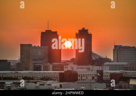 Sunset, Potsdamer Platz, Mitte, Berlin, Germany Stock Photo