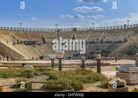 Amphitheatre, excavation site Caesarea, Israel Stock Photo