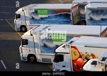 Migros hydrogen truck Stock Photo