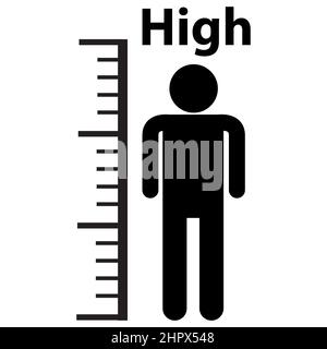 Height measurement symbol icon Stock Photo - Alamy