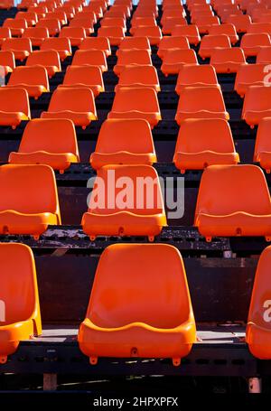 Empty orange seats, grandstand, Rio Stock Photo