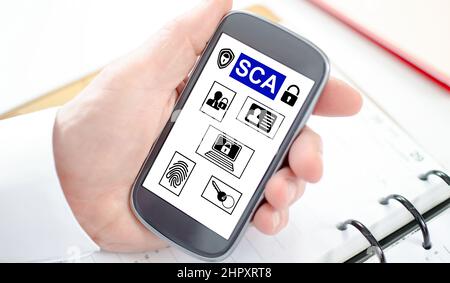 Sca concept shown on a smartphone screen Stock Photo