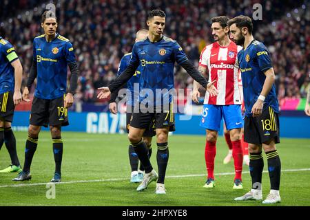 Madrid, Madrid, Spain. 24th Feb, 2022. CRISTIANO RONALDO of Manchester United during the Champions League football match between Atletico de Madrid and Manchester United at Wanda Metropolitano Stadium in Madrid, Spain, February 23, 2022 (Credit Image: © Ruben Albarran/ZUMA Press Wire) Stock Photo